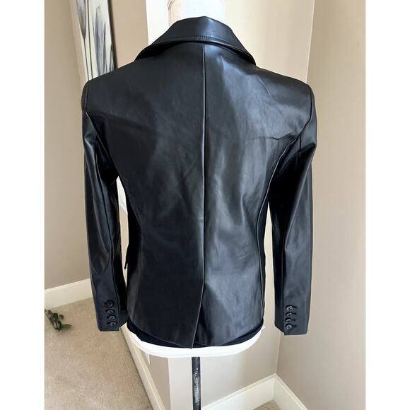 NWOT Evereve black double breasted plether jacket size XS - Picture 4 of 7
